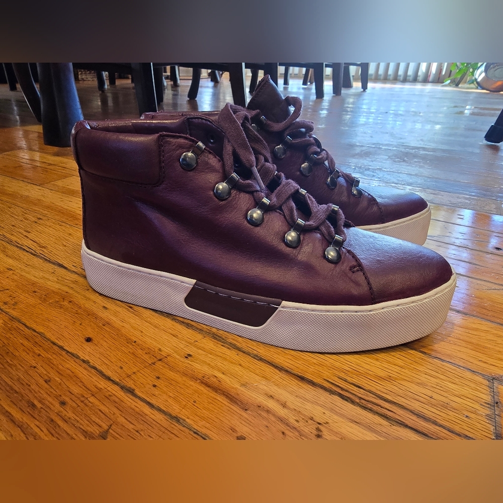 1. STATE Leather Burgundy Sneakers
